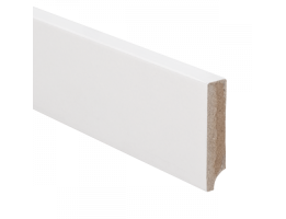 Gladde rechte plint MDF 55 x 12 mm x 2,4 meter Wit gegrond